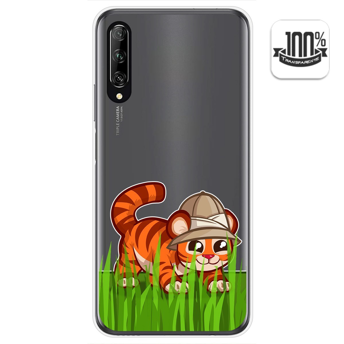 Funda Gel Transparente para Huawei P Smart Pro diseño Tigre Dibujos