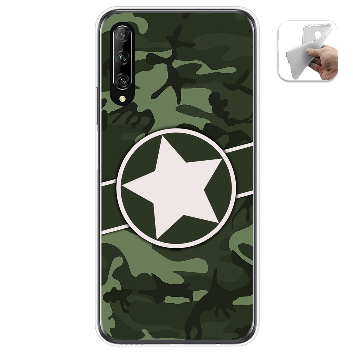 Funda Gel Tpu para Huawei P Smart Pro diseño Camuflaje 01 Dibujos