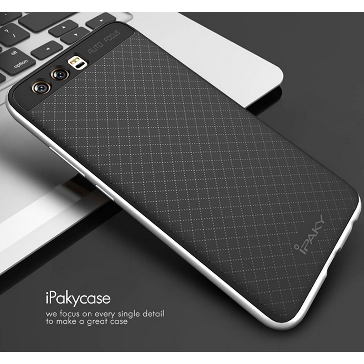 Funda Tipo Neo Hybrid (Pc+Tpu) Negra / Plata para Huawei P10 Plus