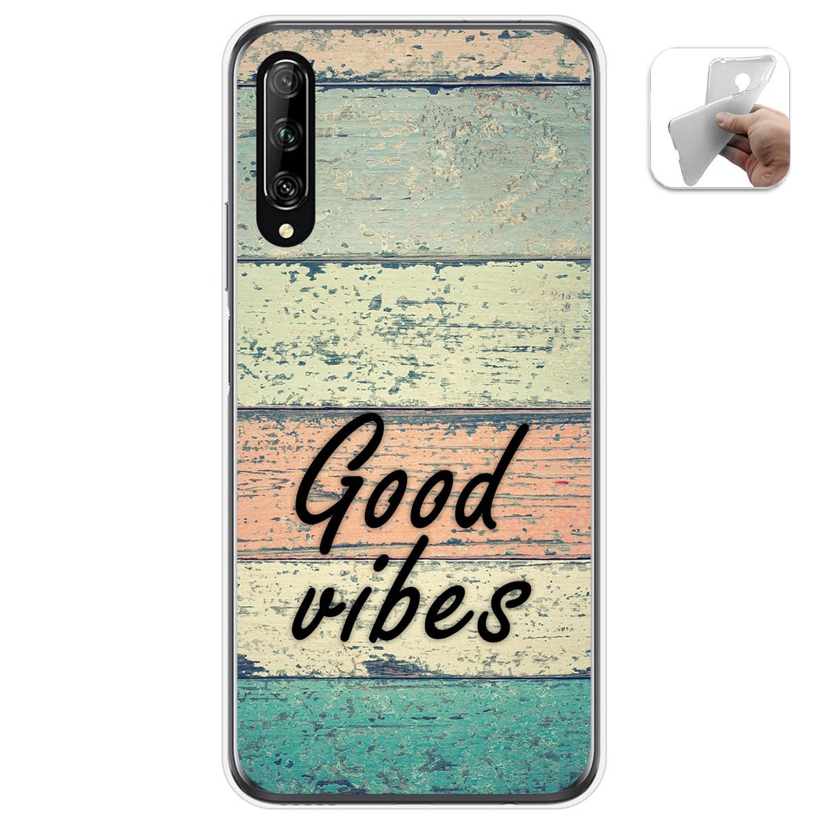 Funda Gel Tpu para Huawei P Smart Pro diseño Madera 01 Dibujos