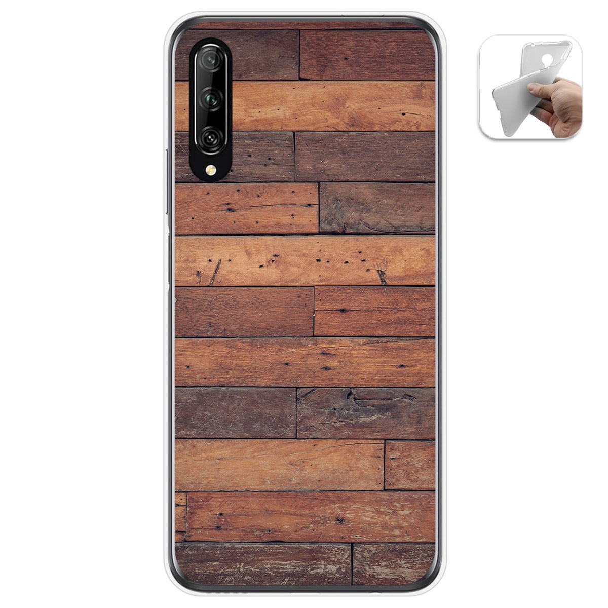 Funda Gel Tpu para Huawei P Smart Pro diseño Madera 03 Dibujos