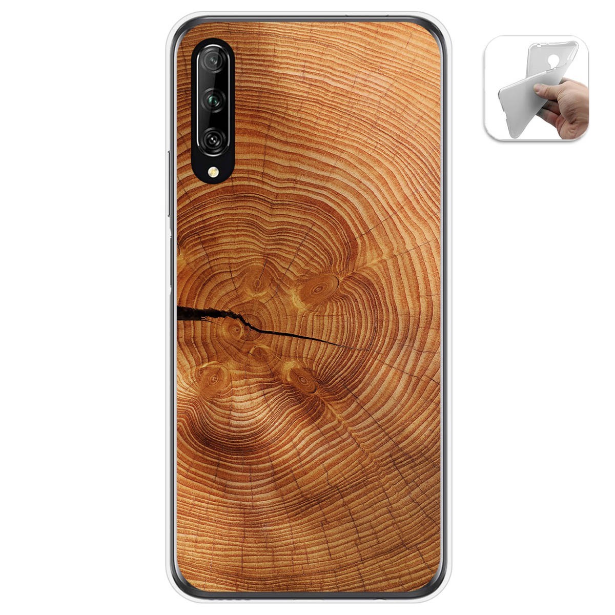 Funda Gel Tpu para Huawei P Smart Pro diseño Madera 04 Dibujos