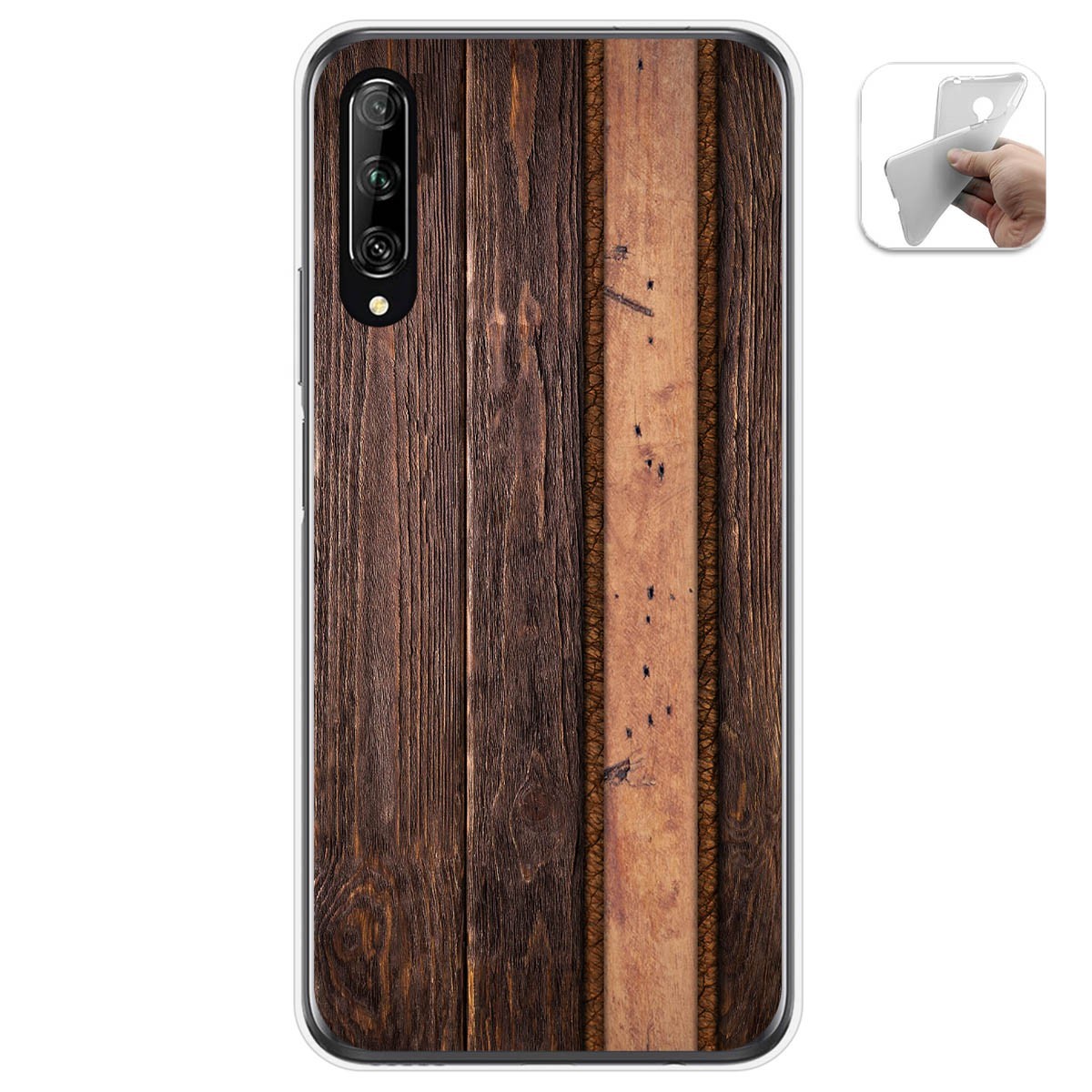Funda Gel Tpu para Huawei P Smart Pro diseño Madera 05 Dibujos