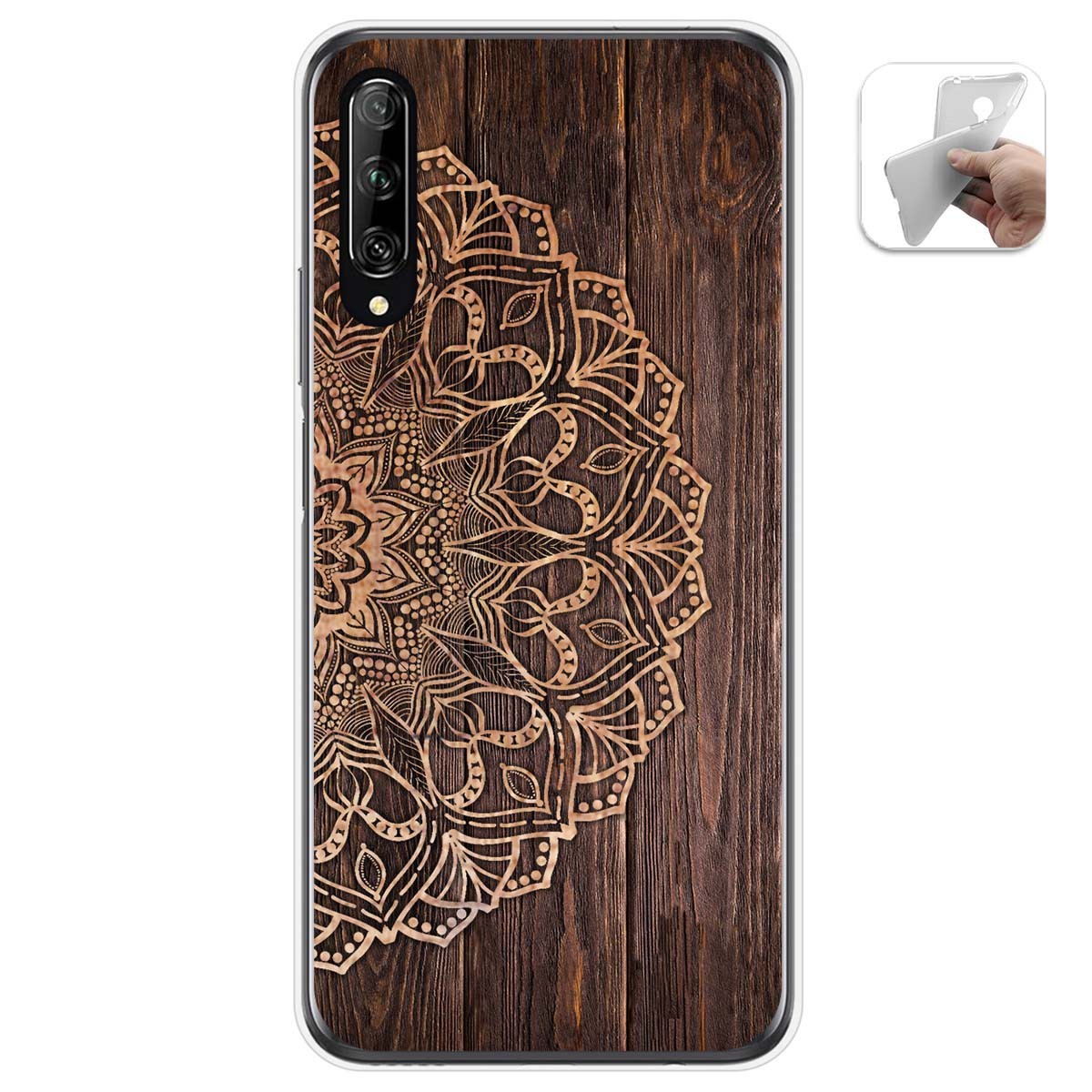 Funda Gel Tpu para Huawei P Smart Pro diseño Madera 06 Dibujos