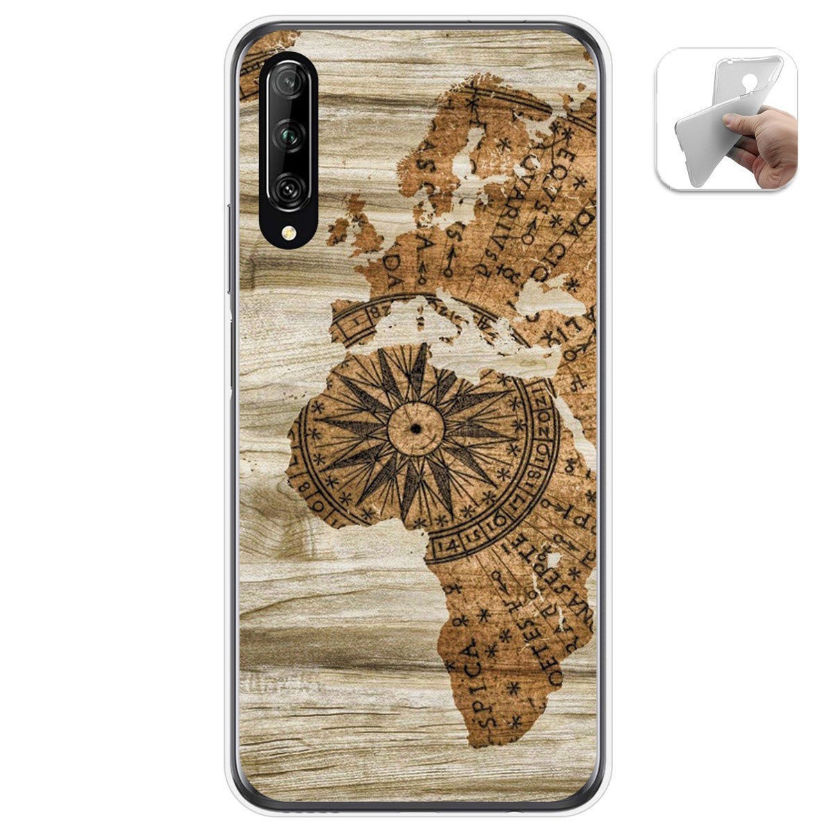 Funda Gel Tpu para Huawei P Smart Pro diseño Madera 07 Dibujos