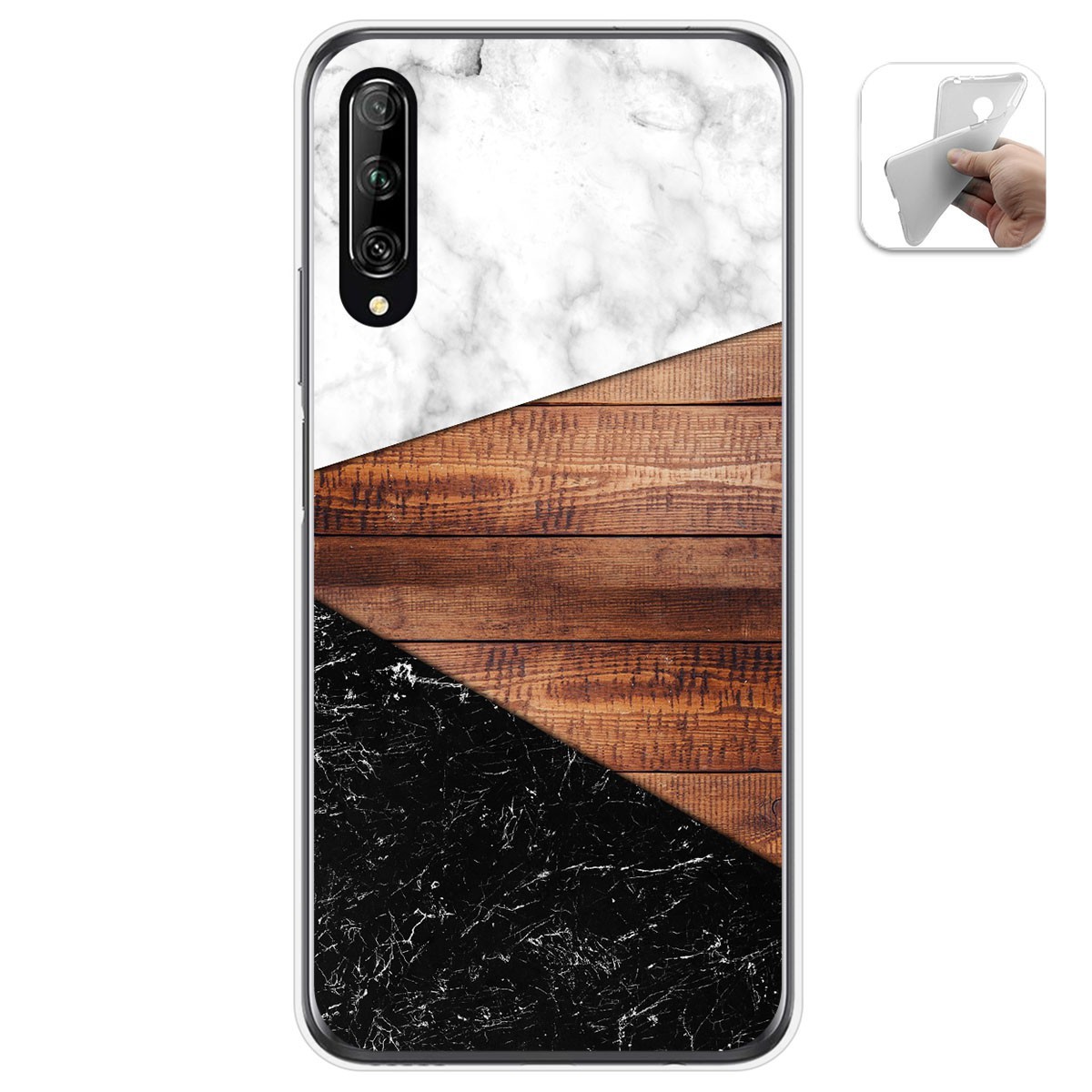 Funda Gel Tpu para Huawei P Smart Pro diseño Mármol 11 Dibujos