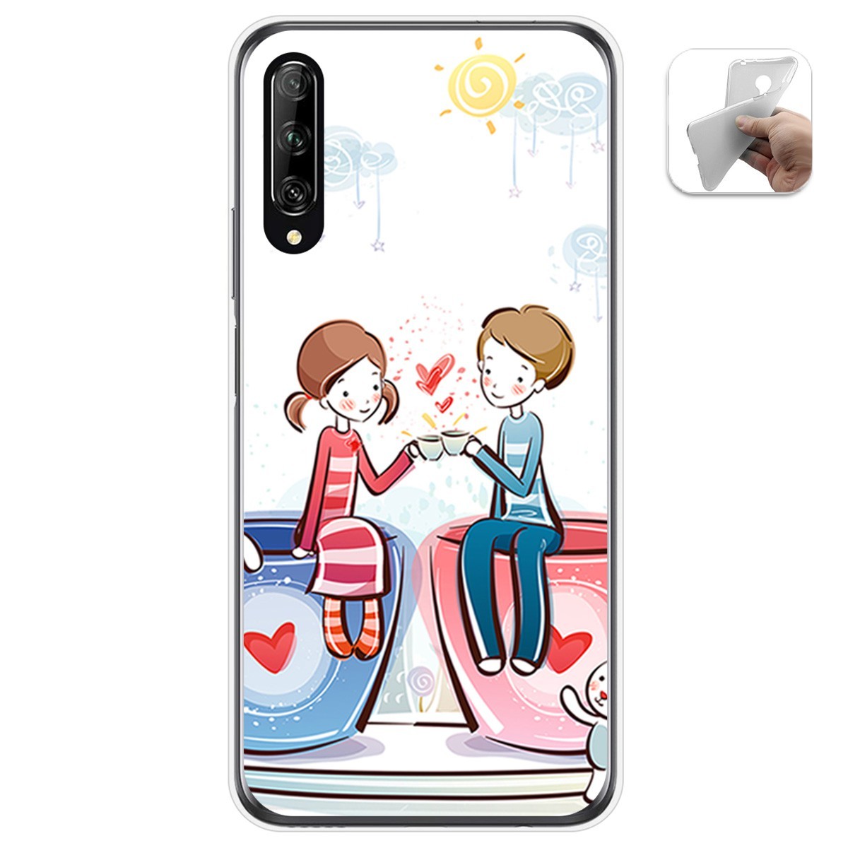 Funda Gel Tpu para Huawei P Smart Pro diseño Café Dibujos