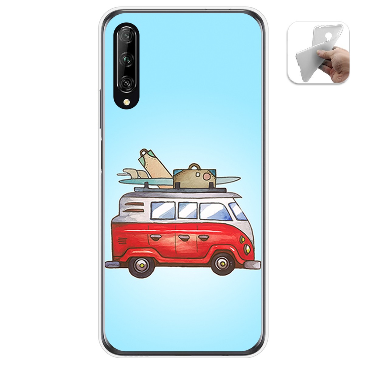 Funda Gel Tpu para Huawei P Smart Pro diseño Furgoneta Dibujos