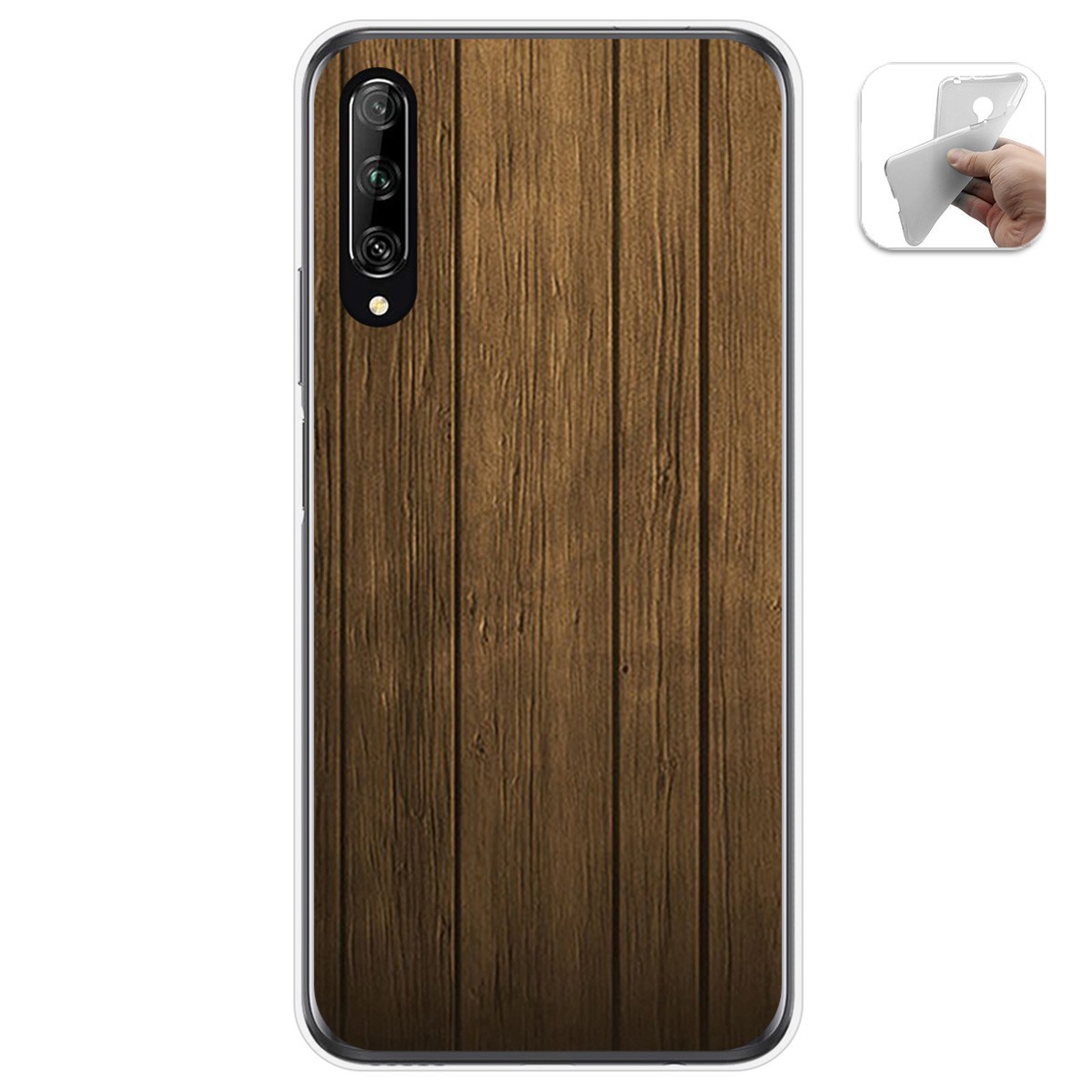 Funda Gel Tpu para Huawei P Smart Pro diseño Madera Dibujos