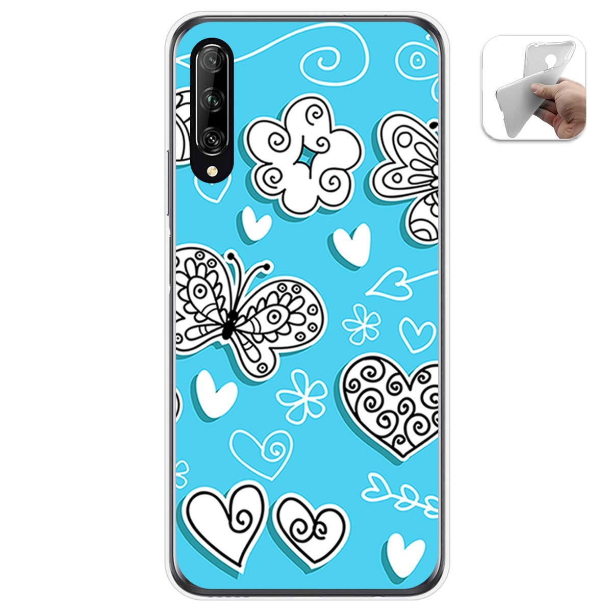 Funda Gel Tpu para Huawei P Smart Pro diseño Mariposas Dibujos