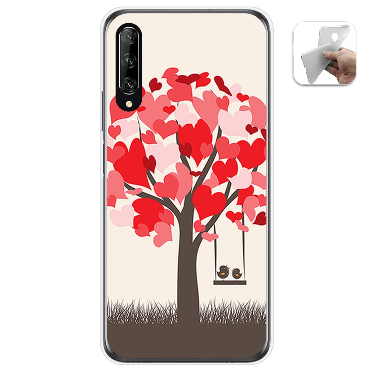 Funda Gel Tpu para Huawei P Smart Pro diseño Pajaritos Dibujos