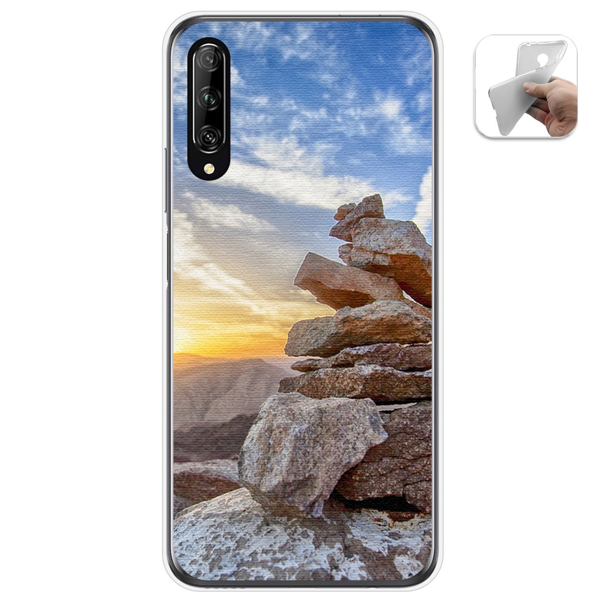 Funda Gel Tpu para Huawei P Smart Pro diseño Sunset Dibujos