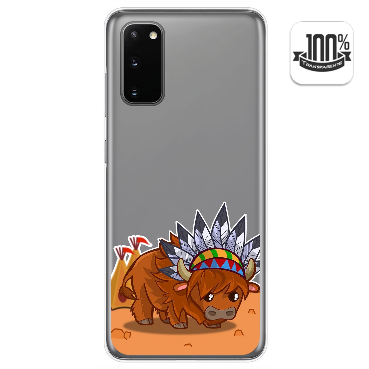 Funda Gel Transparente para Samsung Galaxy A41 diseño Bufalo Dibujos