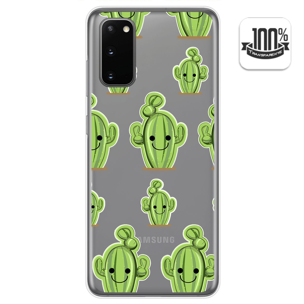 Funda Gel Transparente para Samsung Galaxy A41 diseño Cactus Dibujos
