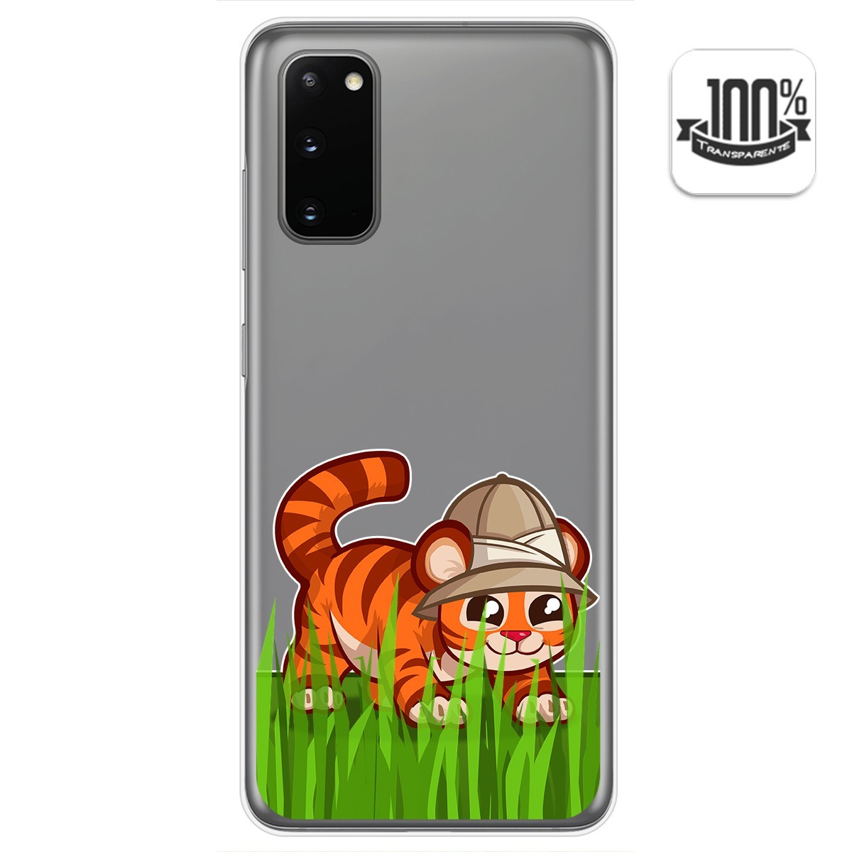 Funda Gel Transparente para Samsung Galaxy A41 diseño Tigre Dibujos