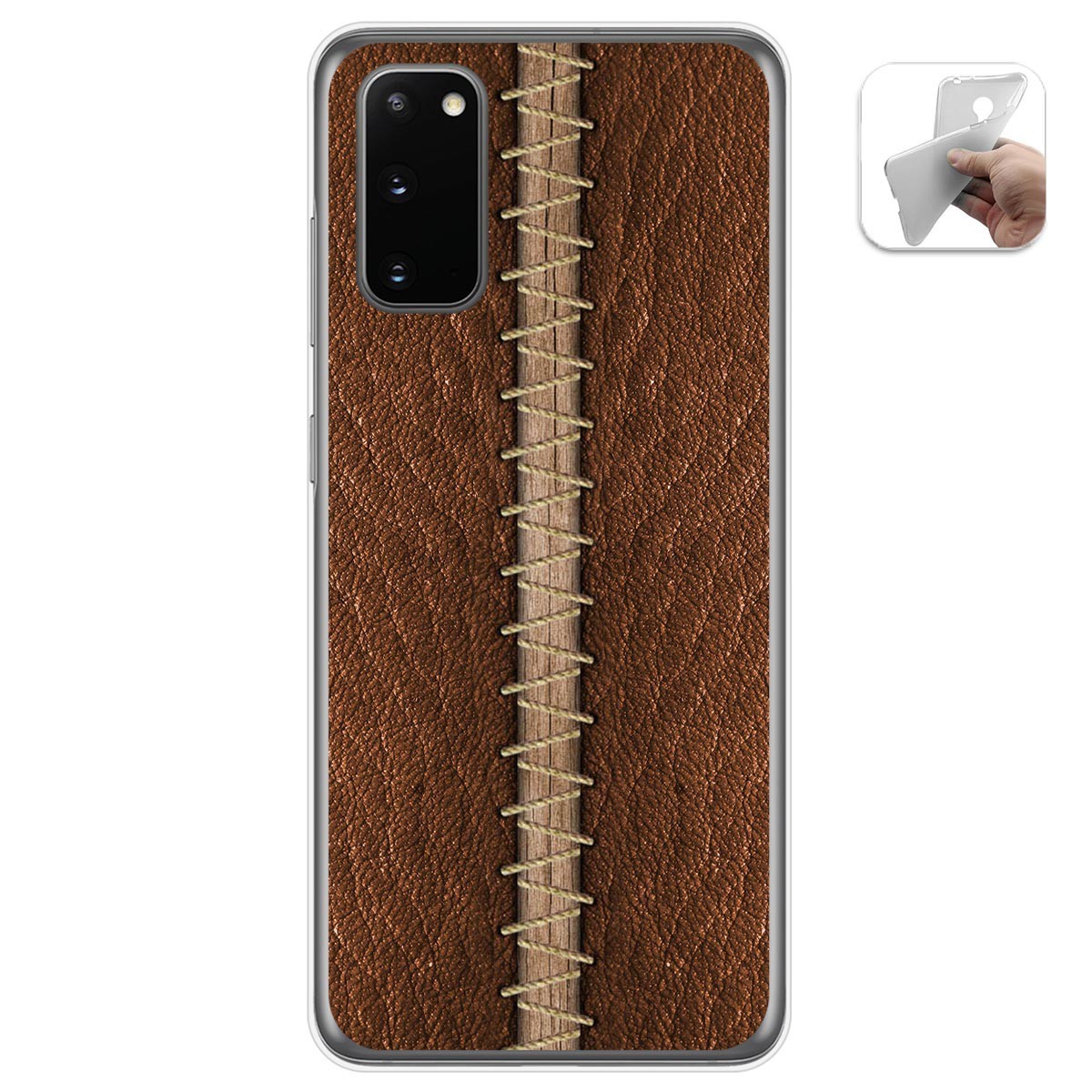 Funda Gel Tpu para Samsung Galaxy A41 diseño Cuero 01 Dibujos