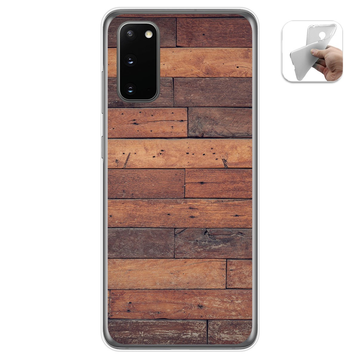 Funda Gel Tpu para Samsung Galaxy A41 diseño Madera 03 Dibujos