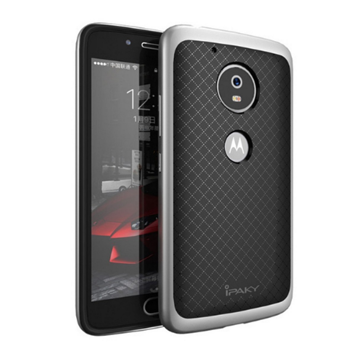 Funda Tipo Neo Hybrid (Pc+Tpu) Negra / Plata para Lenovo Moto G5