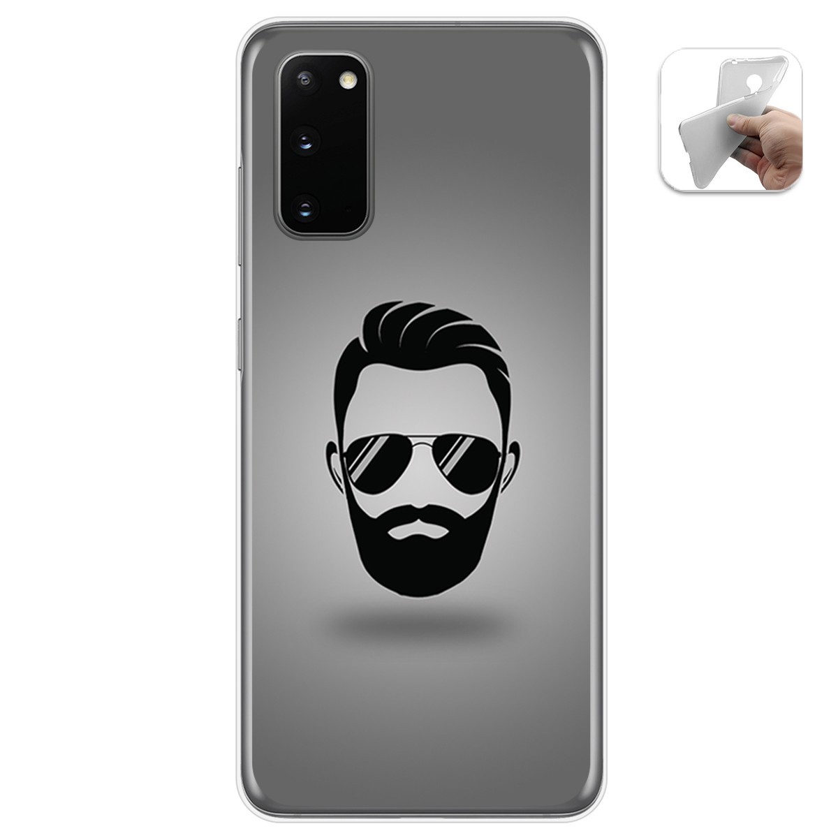 Funda Gel Tpu para Samsung Galaxy A41 diseño Barba Dibujos