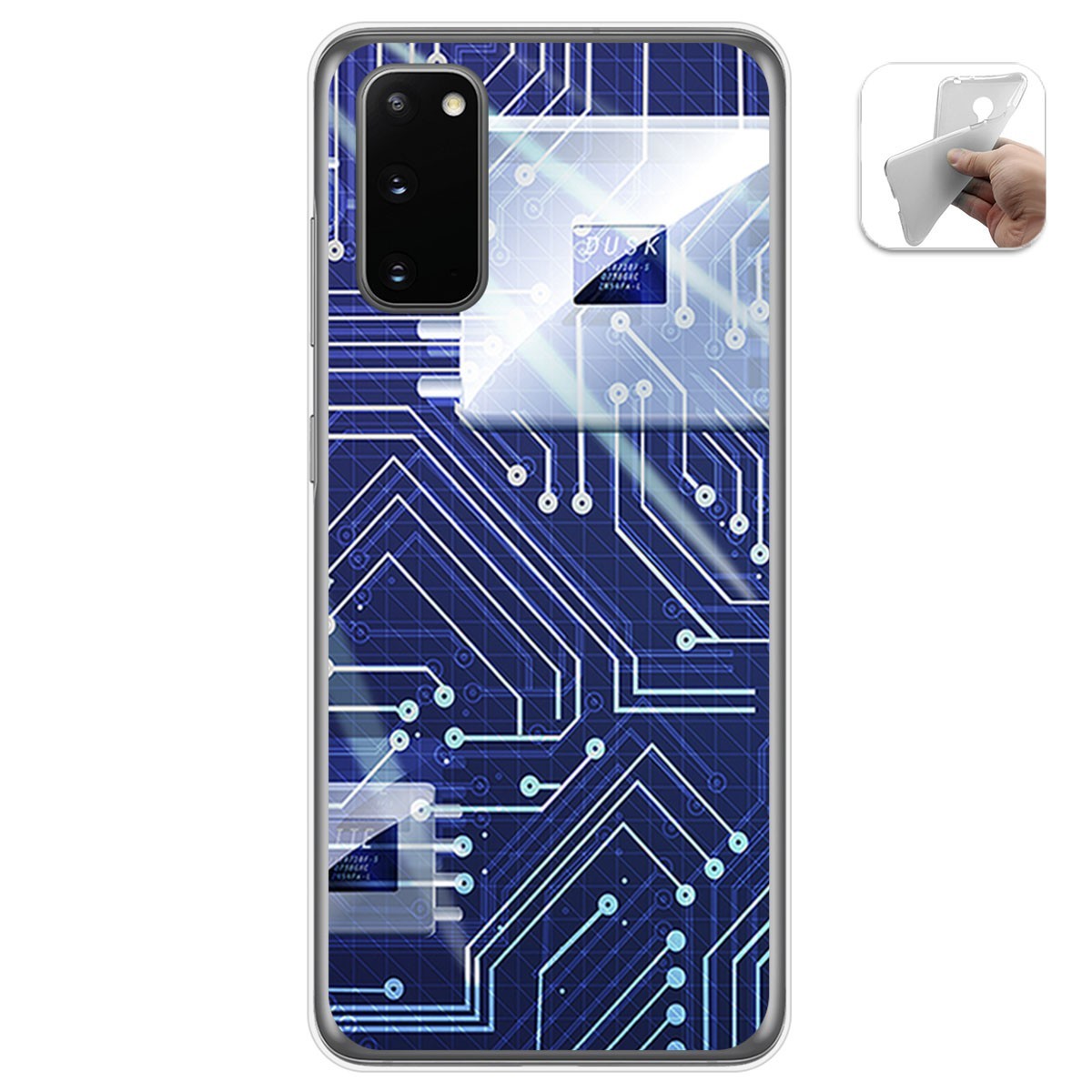 Funda Gel Tpu para Samsung Galaxy A41 diseño Circuito Dibujos