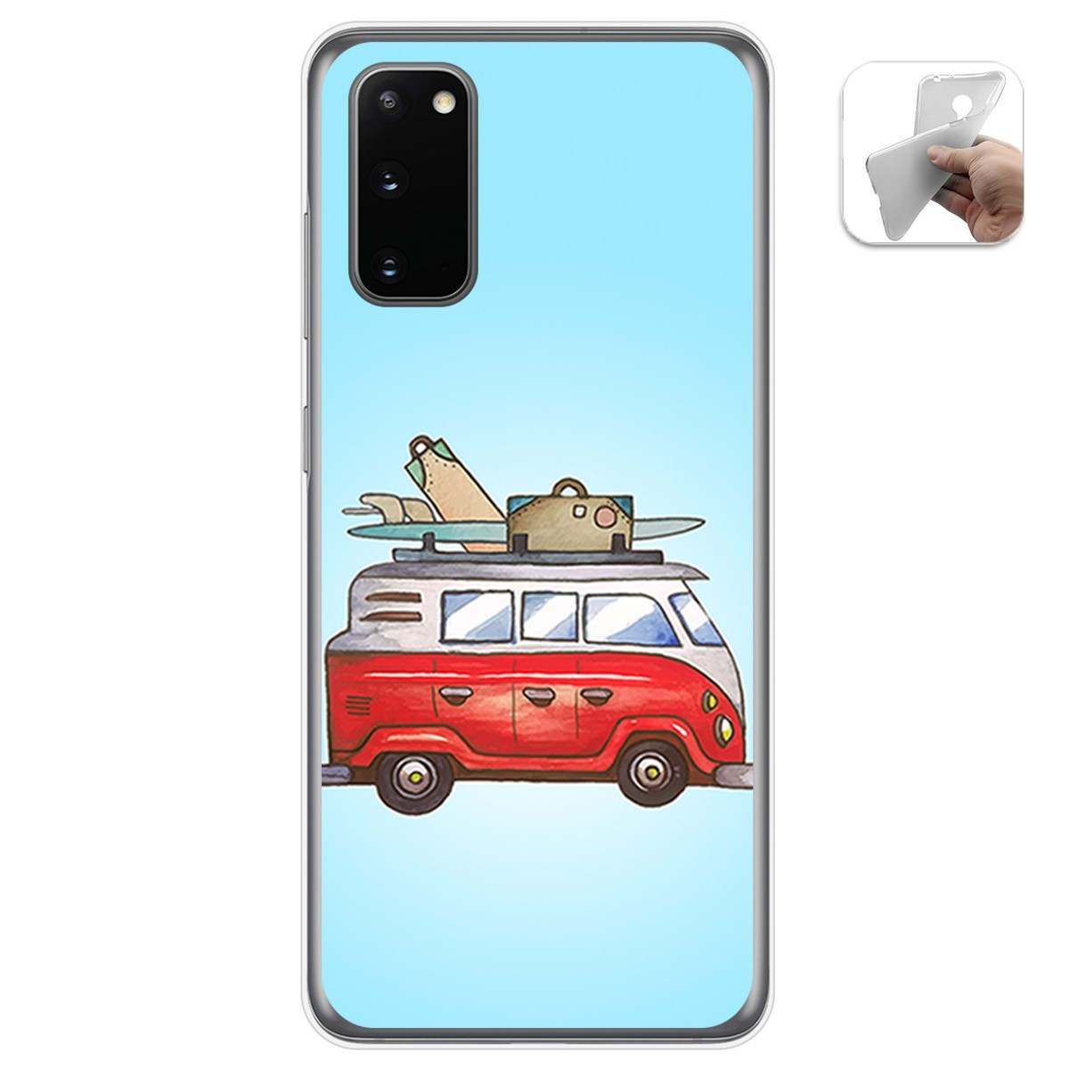 Funda Gel Tpu para Samsung Galaxy A41 diseño Furgoneta Dibujos