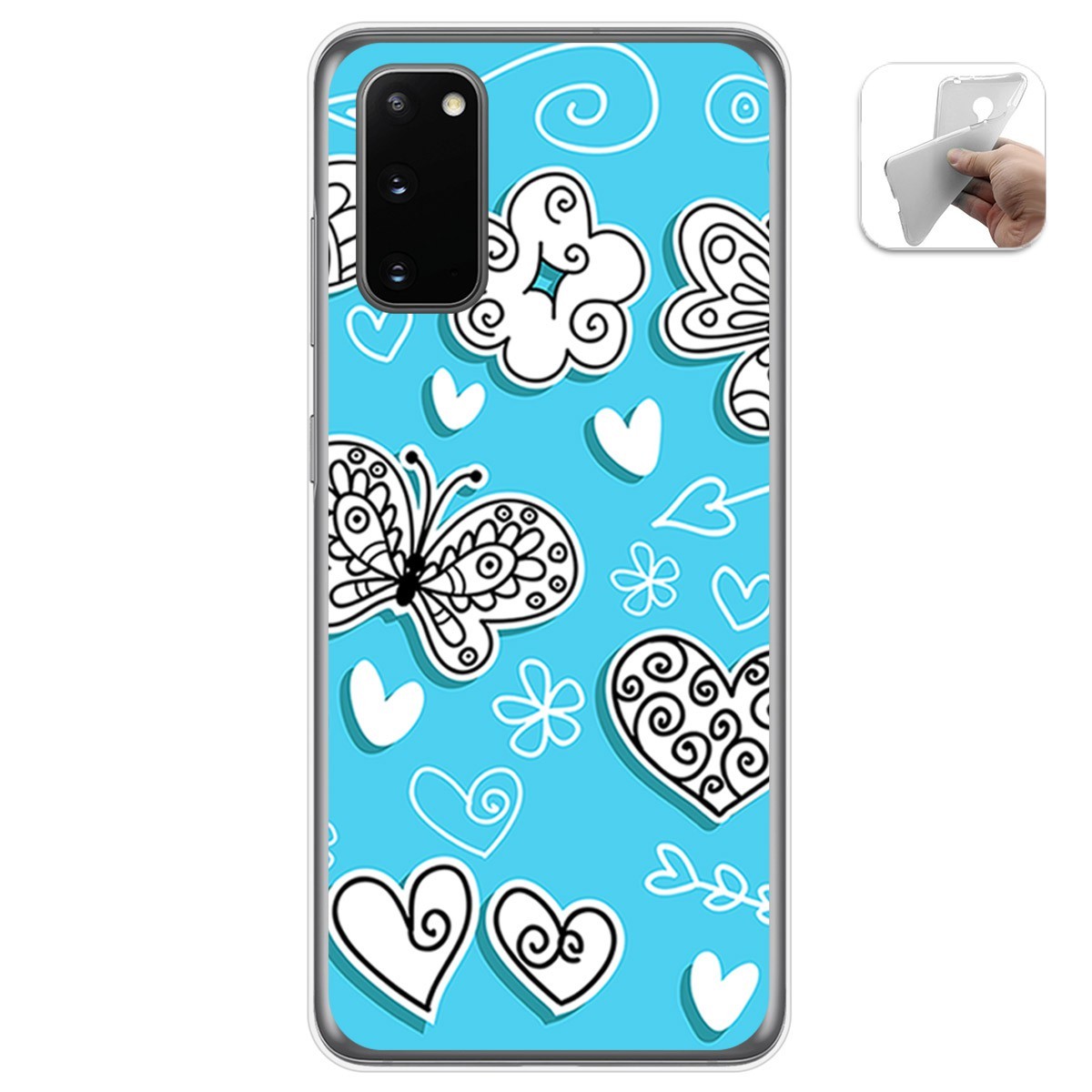 Funda Gel Tpu para Samsung Galaxy A41 diseño Mariposas Dibujos