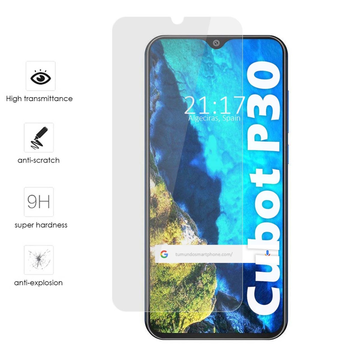 Protector Cristal Templado para Cubot P30 Vidrio