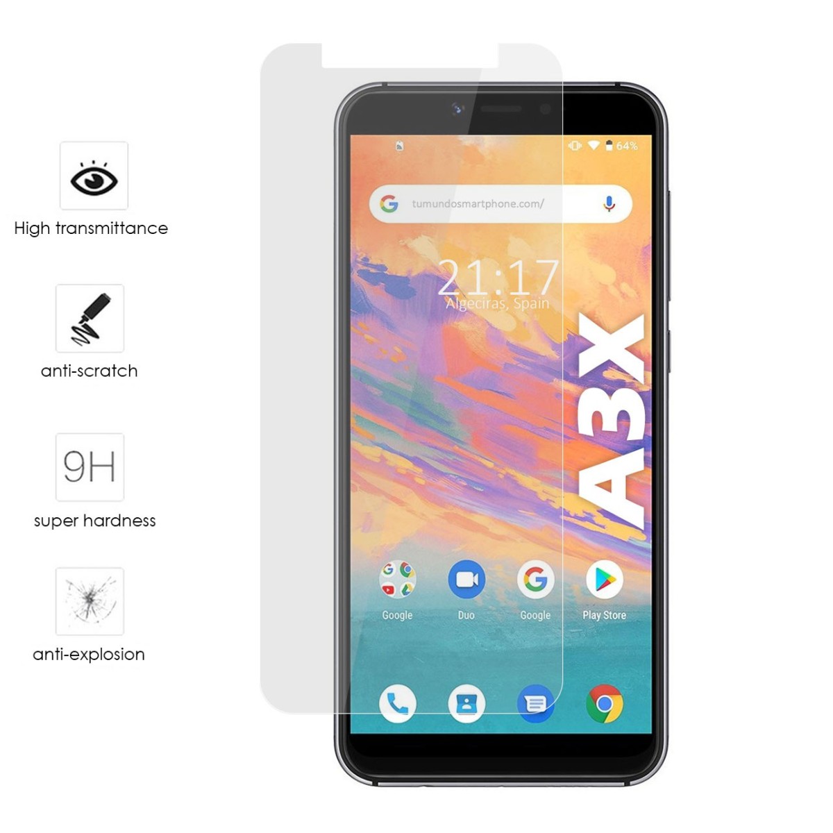 Protector Cristal Templado para Umidigi A3X Vidrio