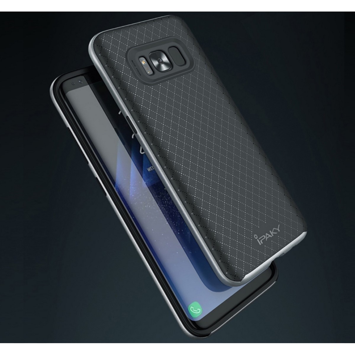 Funda Tipo Neo Hybrid (Pc+Tpu) Negra / Plata para Samsung Galaxy S8 Plus