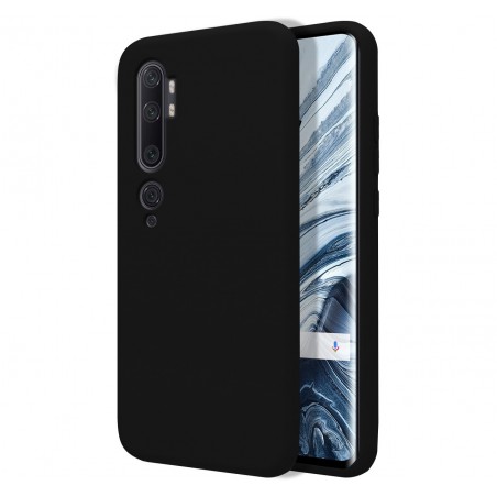 Funda Silicona Líquida Ultra Suave para Xiaomi Mi Note 10 color Negra