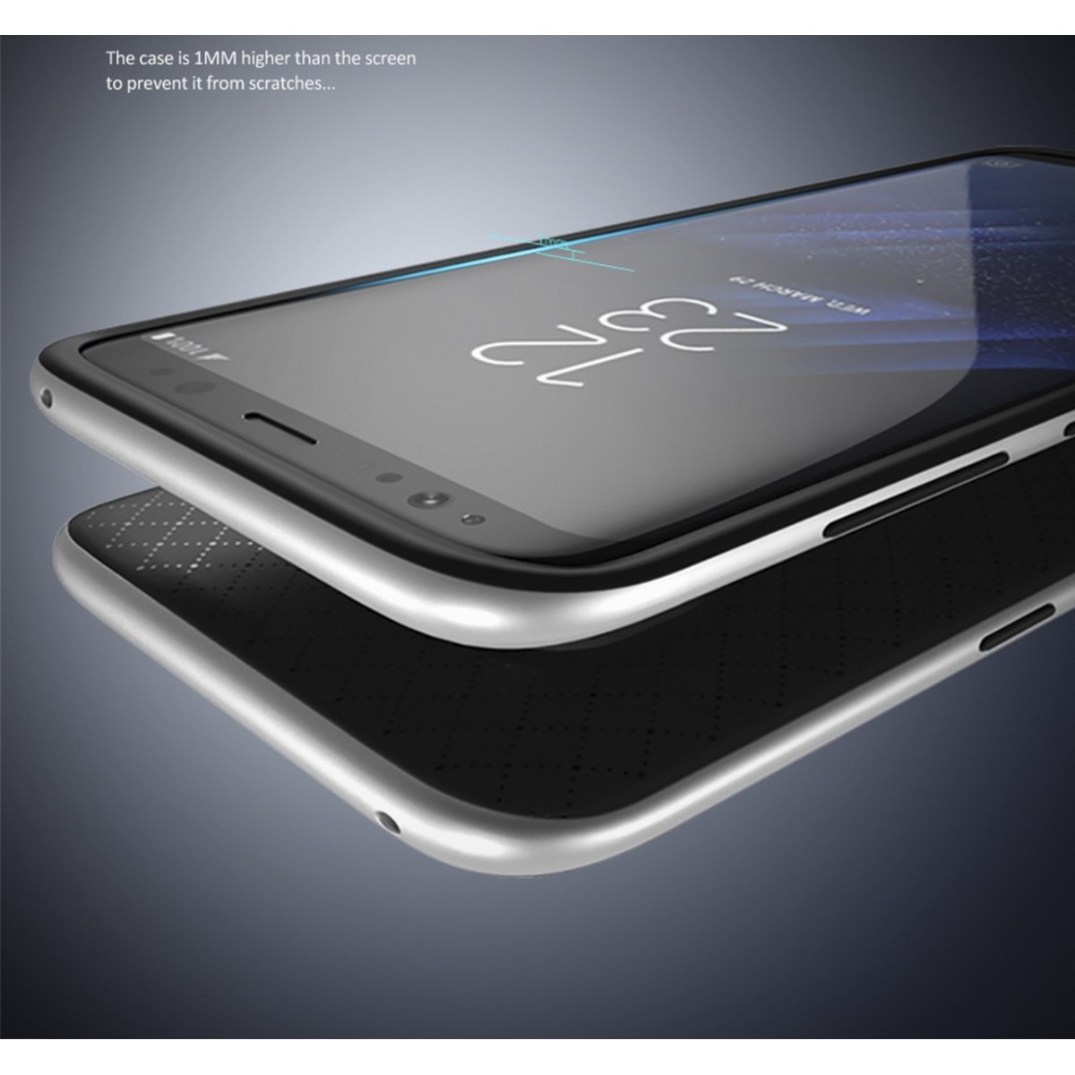 Funda Tipo Neo Hybrid (Pc+Tpu) Negra / Plata para Samsung Galaxy S8 Plus