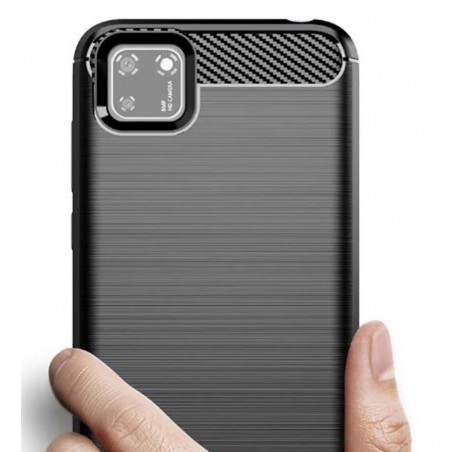 Funda Gel Tpu Tipo Carbon Negra para Huawei Y5p