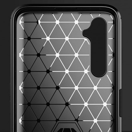 Funda Gel Tpu Tipo Carbon Negra para Realme 6 Pro