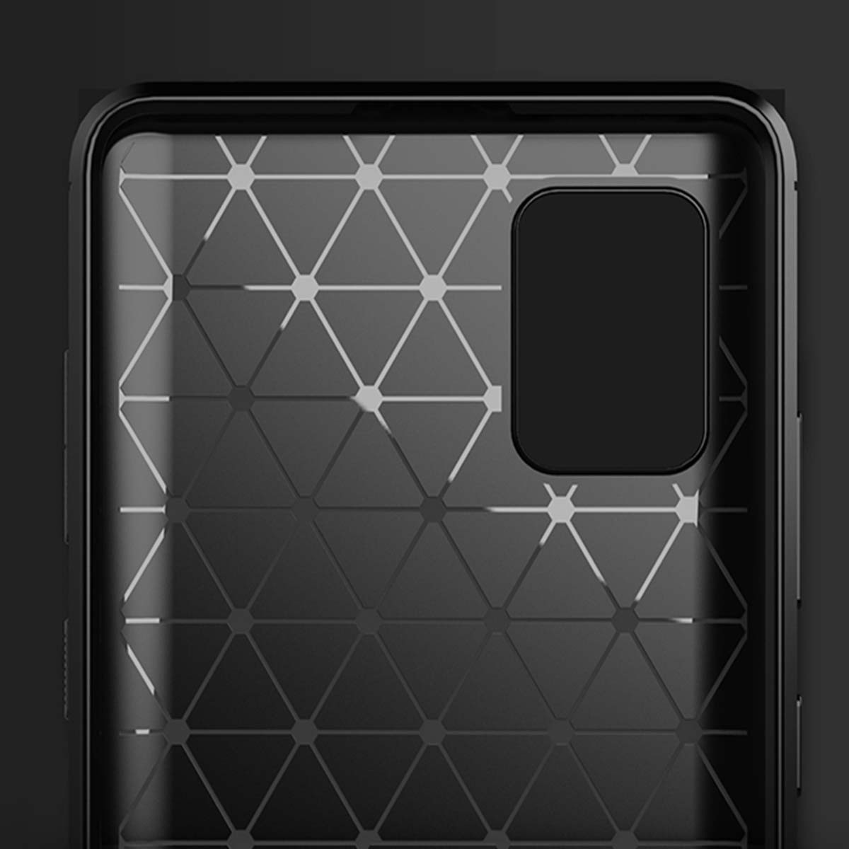 Funda Gel Tpu Tipo Carbon Negra para Samsung Galaxy A51 5G