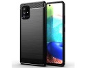 Funda Gel Tpu Tipo Carbon Negra para Samsung Galaxy A71 5G