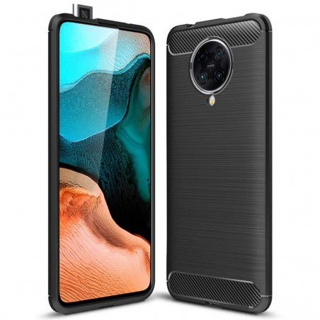 Funda Gel Tpu Tipo Carbon Negra para Xiaomi POCO F2 Pro