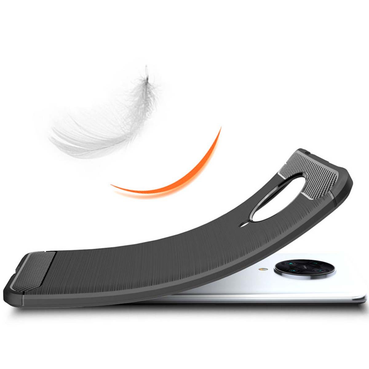 Funda Gel Tpu Tipo Carbon Negra para Xiaomi POCO F2 Pro