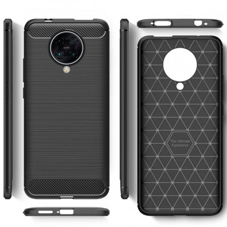 Funda Gel Tpu Tipo Carbon Negra para Xiaomi POCO F2 Pro