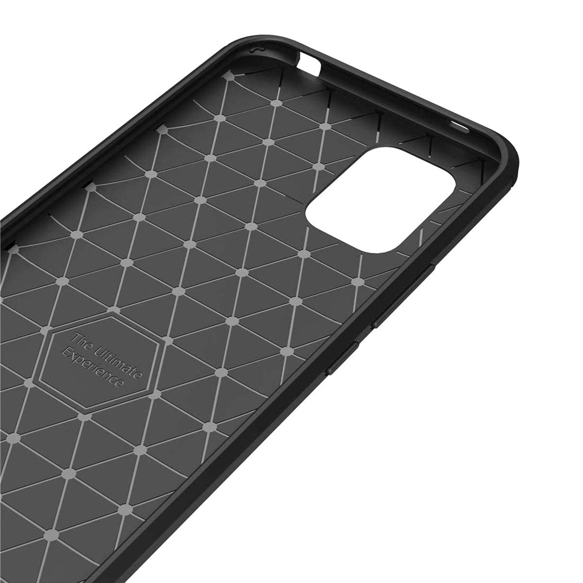 Funda Gel Tpu Tipo Carbon Negra para Xiaomi Mi 10 Lite