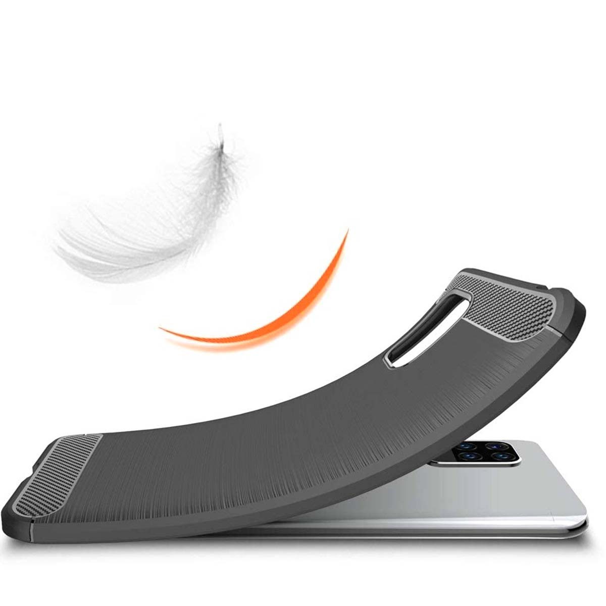 Funda Gel Tpu Tipo Carbon Negra para Xiaomi Mi 10 Lite