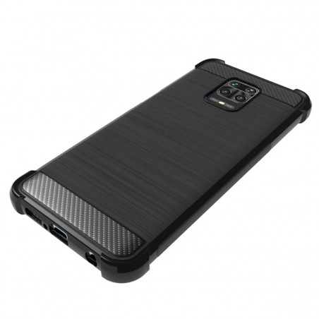 Funda Gel Tpu Anti-Shock Carbon Negra para Xiaomi Redmi Note 9S / Note 9 Pro