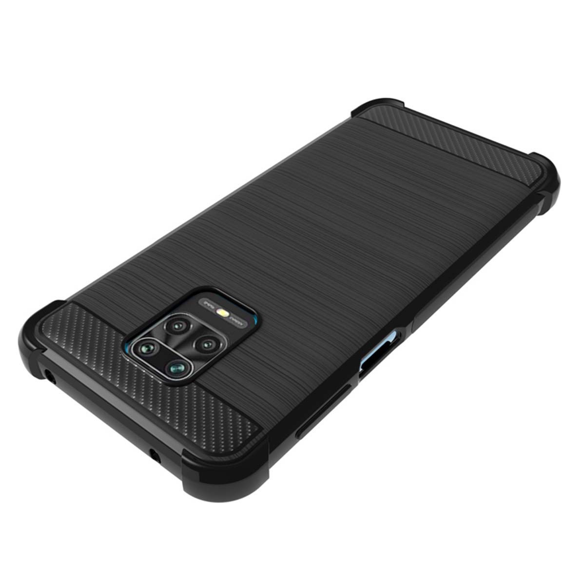 Funda Gel Tpu Anti-Shock Carbon Negra para Xiaomi Redmi Note 9S / Note 9 Pro