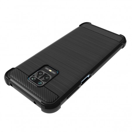 Funda Gel Tpu Anti-Shock Carbon Negra para Xiaomi Redmi Note 9S / Note 9 Pro