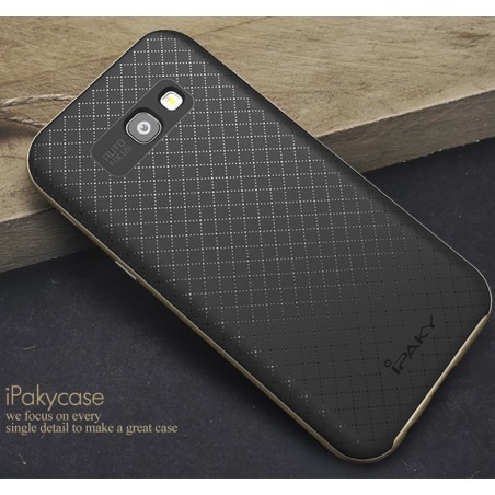 Funda Tipo Neo Hybrid (Pc+Tpu) Negra / Dorada para Samsung Galaxy A3 (2017)