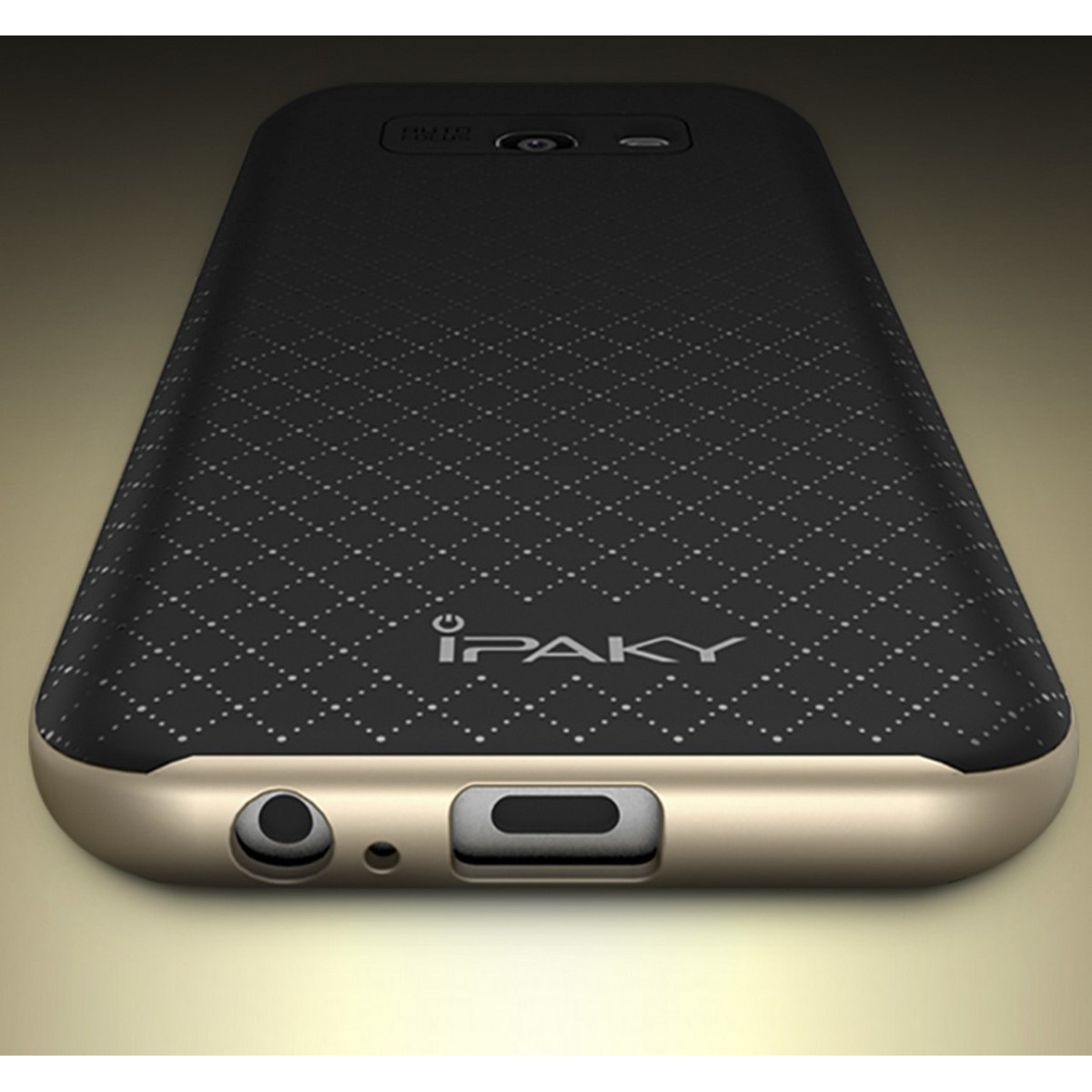 Funda Tipo Neo Hybrid (Pc+Tpu) Negra / Dorada para Samsung Galaxy A3 (2017)