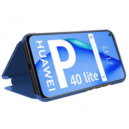 Funda Flip Cover Clear View para Huawei P40 Lite color Azul