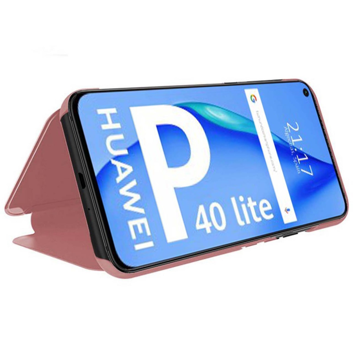 Funda Flip Cover Clear View para Huawei P40 Lite color Rosa