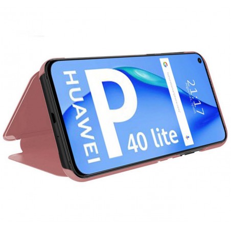 Funda Flip Cover Clear View para Huawei P40 Lite color Rosa