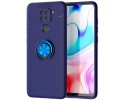 Funda Magnetica Soporte con Anillo Giratorio 360 para Xiaomi Redmi Note 9 Azul