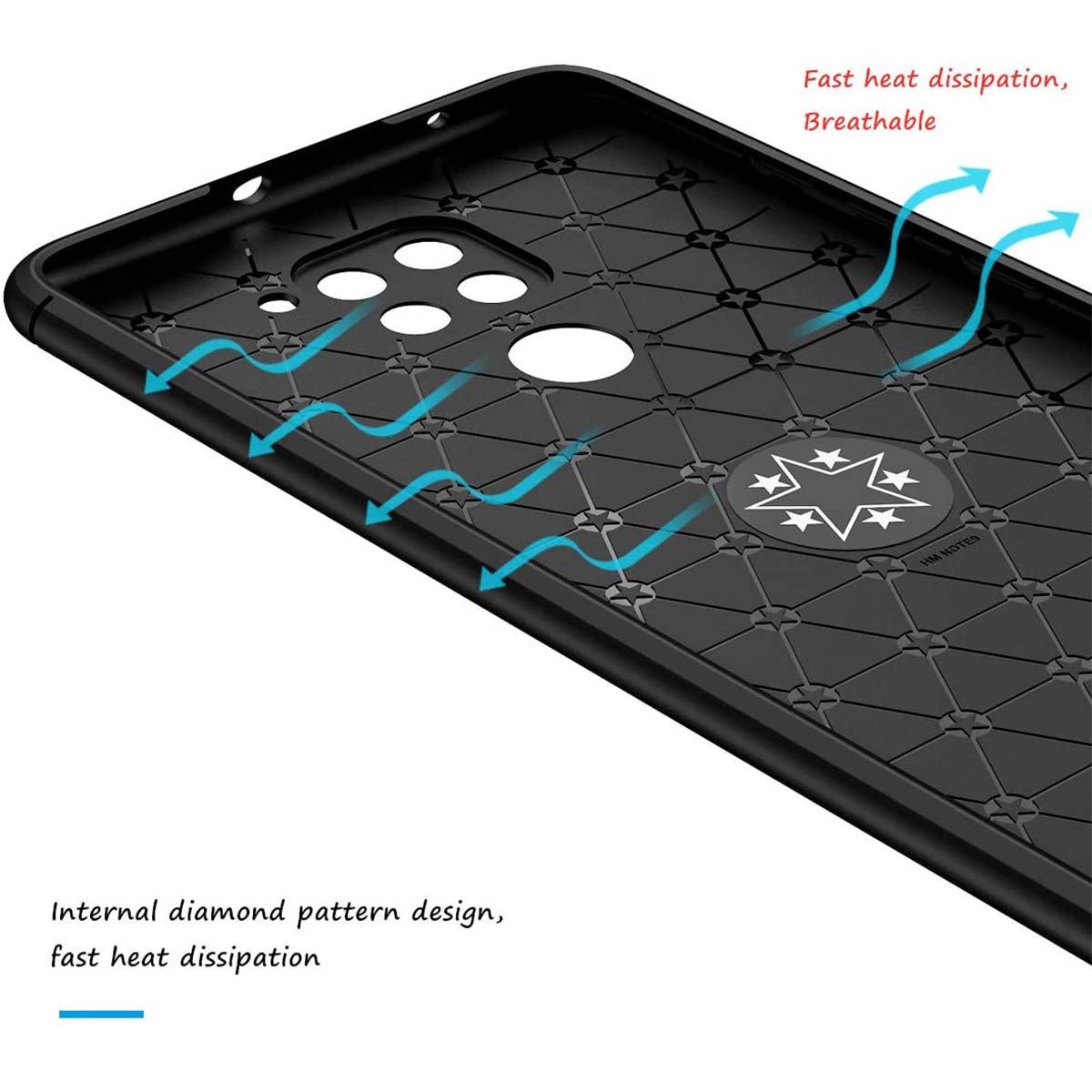 Funda Magnetica Soporte con Anillo Giratorio 360 para Xiaomi Redmi Note 9 Negra